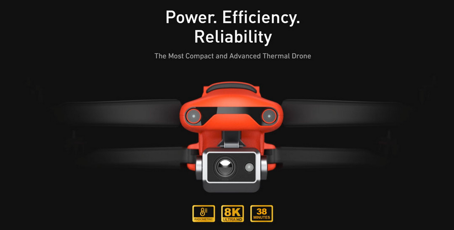 640 x 512 RGB and Radiometric Thermal Sensor, 8X Digital Zoom on Thermal. Enhanced Situational Awareness - Day or Night.