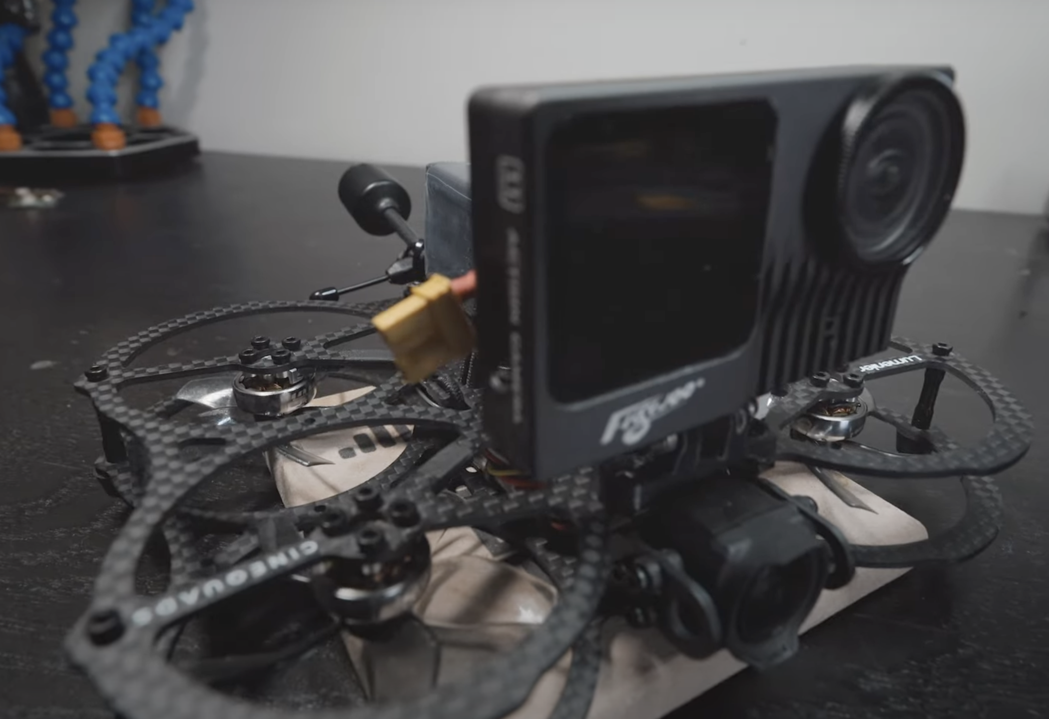 250g FPV Drone with a mounted GoPro11