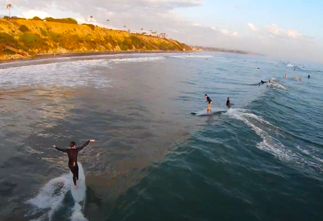 Sunset Surfing in San Elijo California