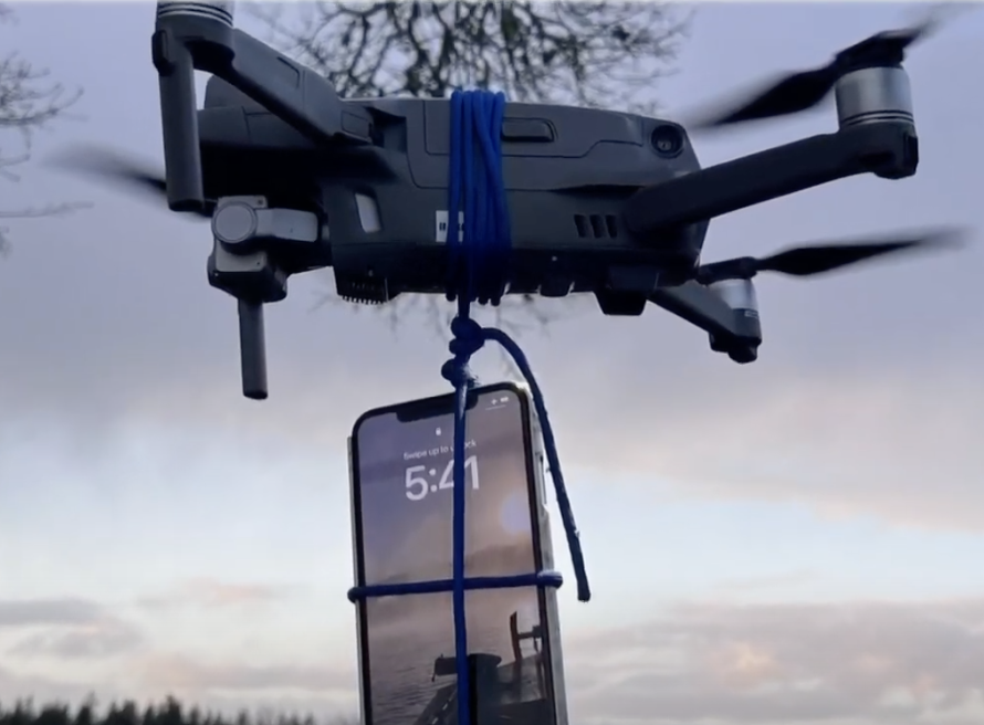 Phone on a Drone Leads Rescuers to Trapped Motorist